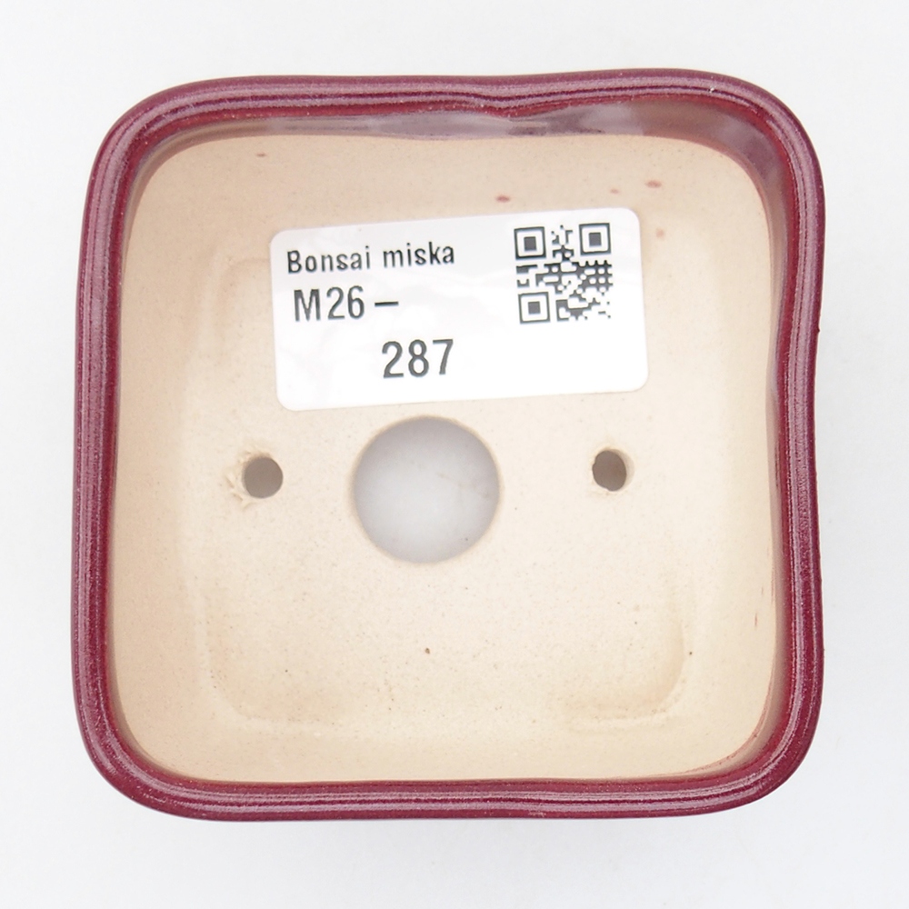 Mini-Bonsaischale 7 x 7 x 4 cm, bordeauxrot