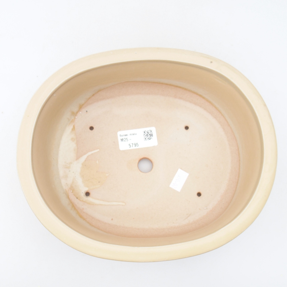 Keramik-Bonsaischale 23 x 19,5 x 7 cm, Farbe beige