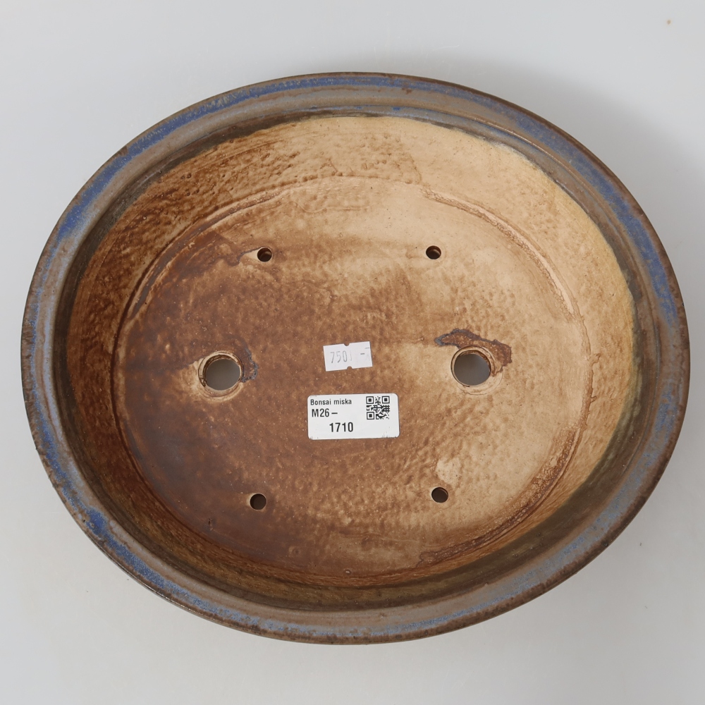 Keramik-Bonsai-Schale, 27 x 24,5 x 5,5 cm, Farbe: Blau