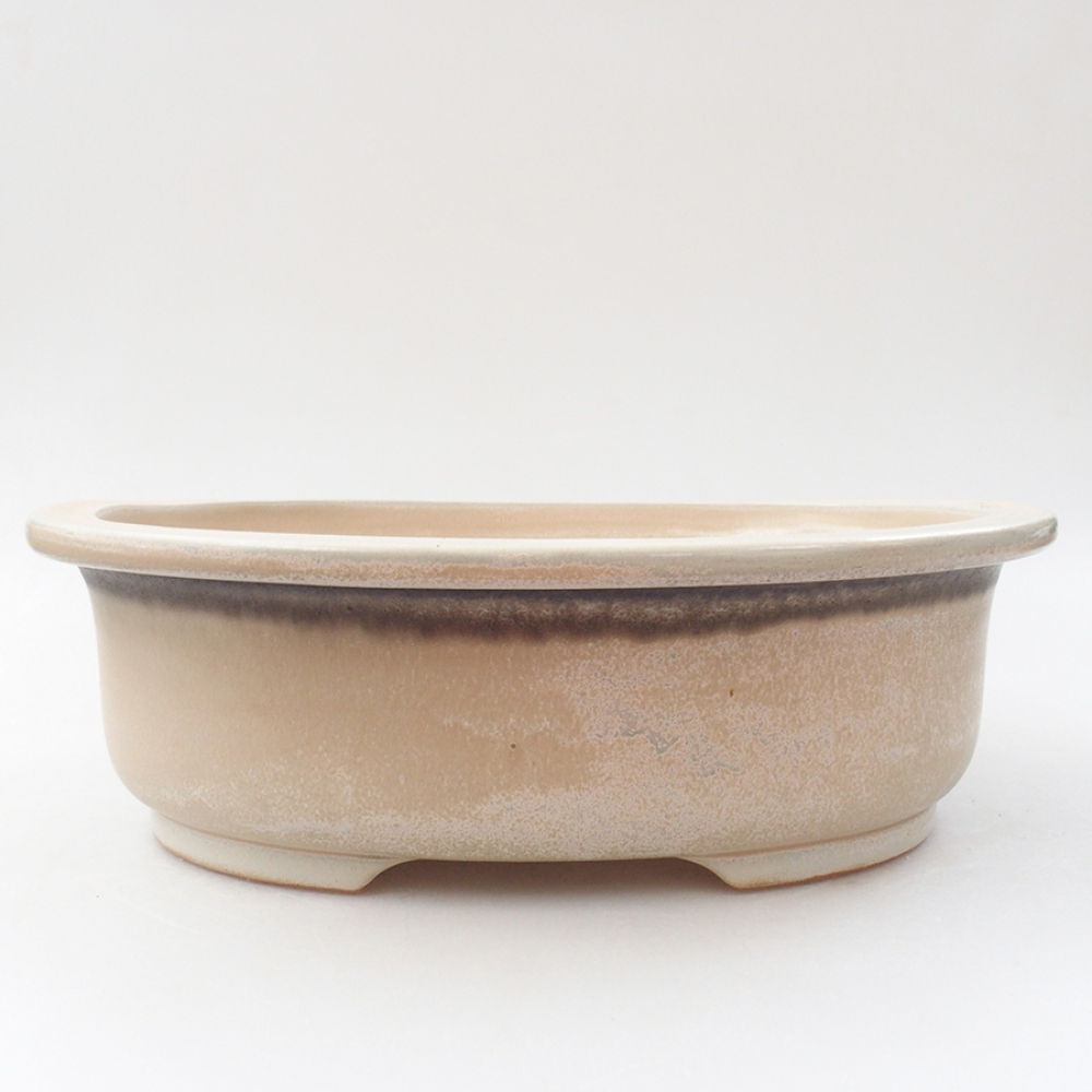 Keramik-Bonsaischale 25,5 x 22 x 8 cm, Farbe Beige