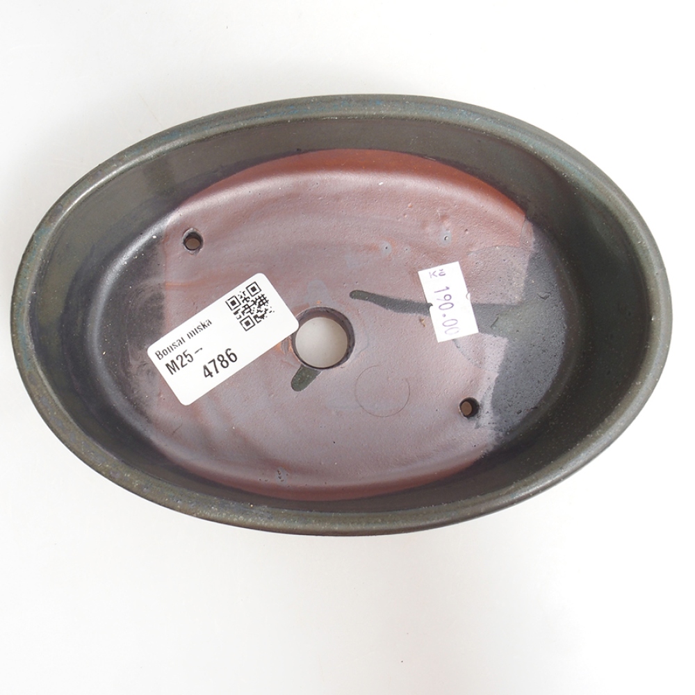 Keramik-Bonsaischale 16,5 x 11 x 4 cm, Farbe grau