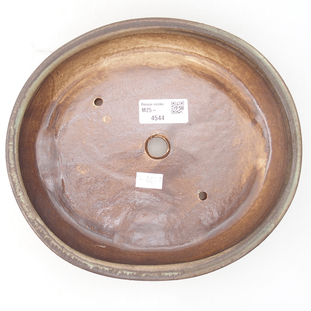Keramik-Bonsaischale 22,5 x 20 x 4,5 cm, Farbe braun