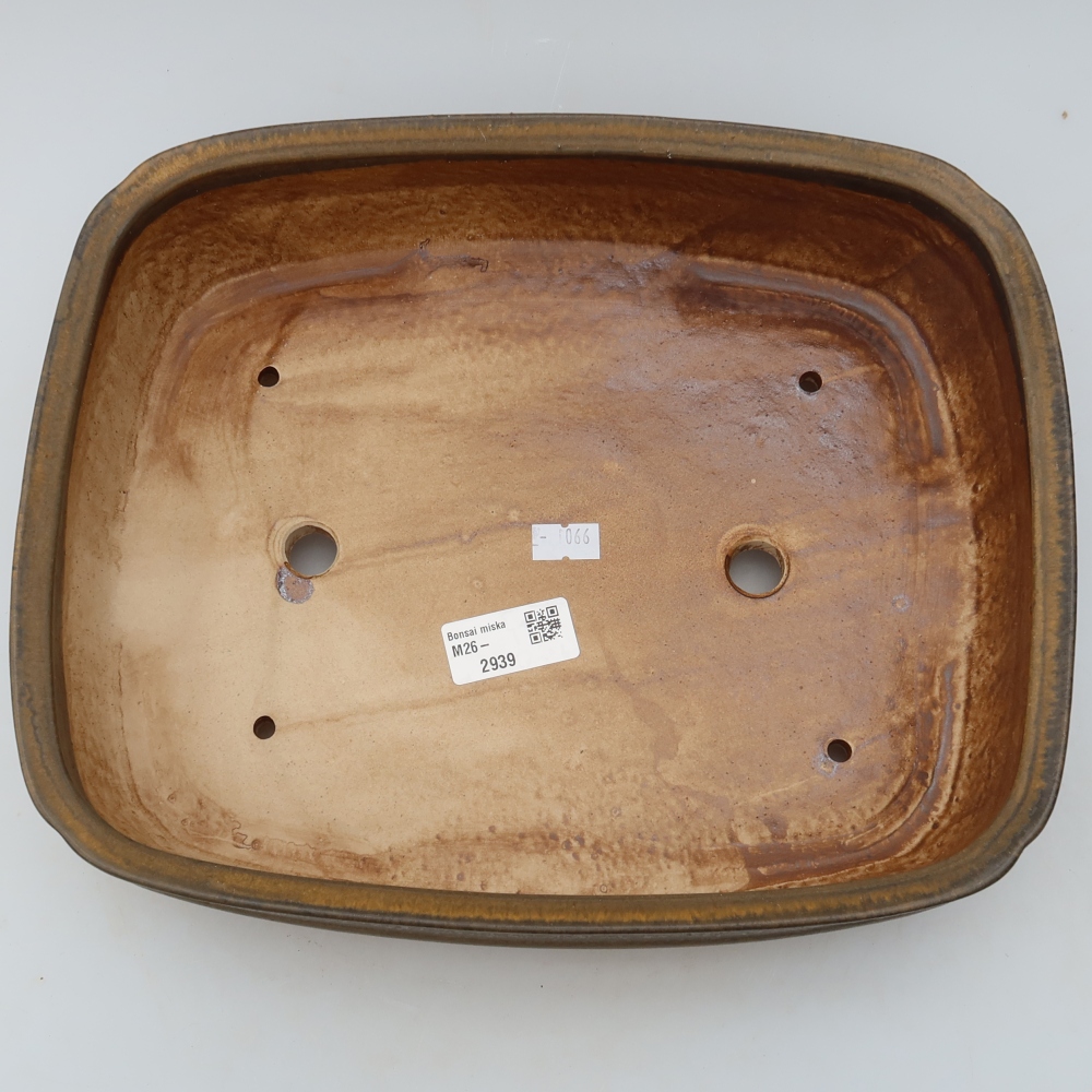 Keramik-Bonsai-Schale 29,5 x 24,5 x 7 cm, Farbe: braun