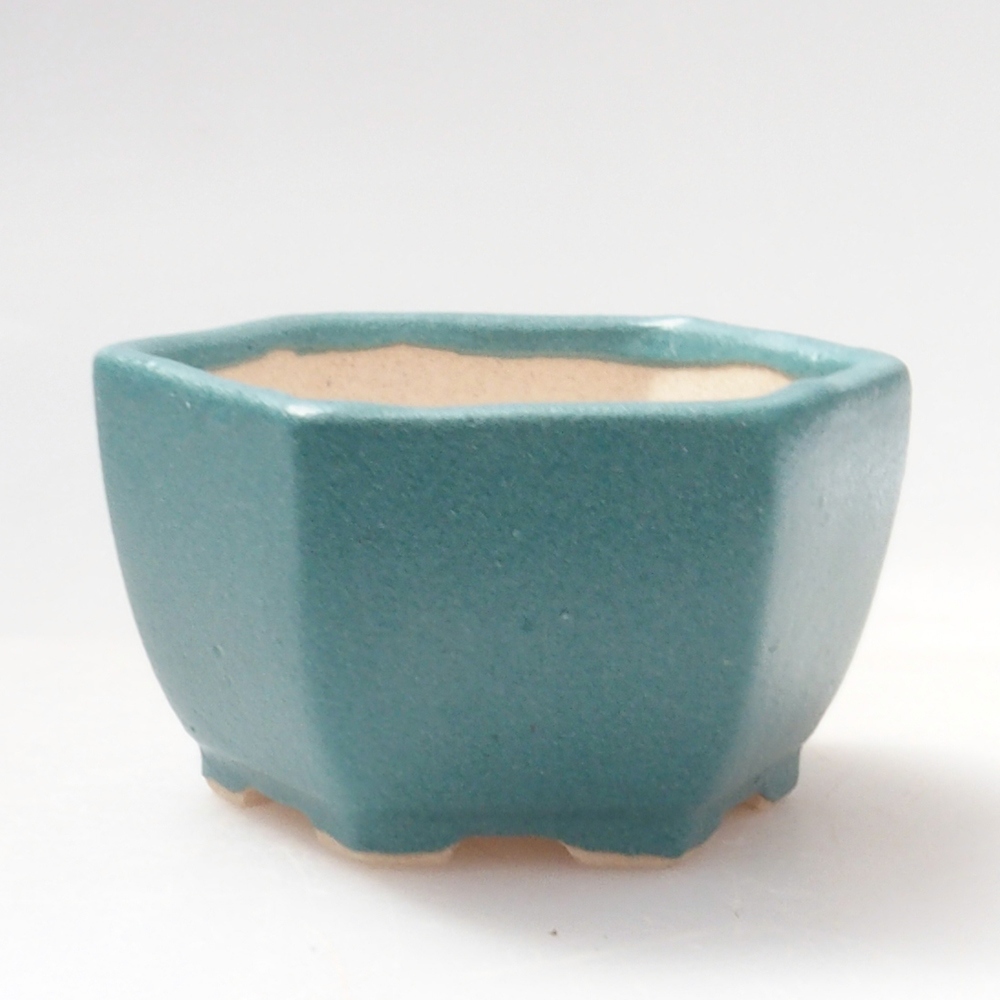 Keramik Bonsai Schale 3,5 x 3,5 x 2 cm, Farbe blau