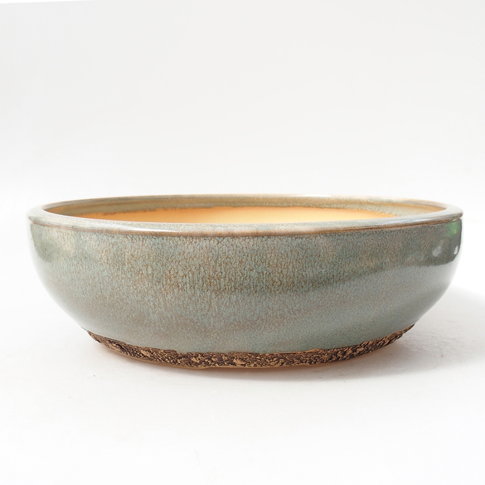 Keramik-Bonsaischale 27 x 27 x 7,5 cm, Farbe Grün