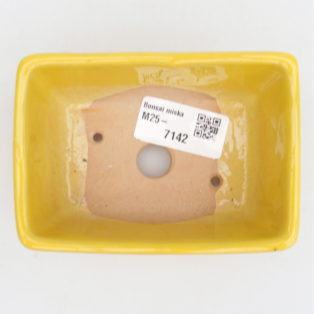 Bonsaischale aus Keramik 10,5 x 7,5 x 4,5 cm, gelb