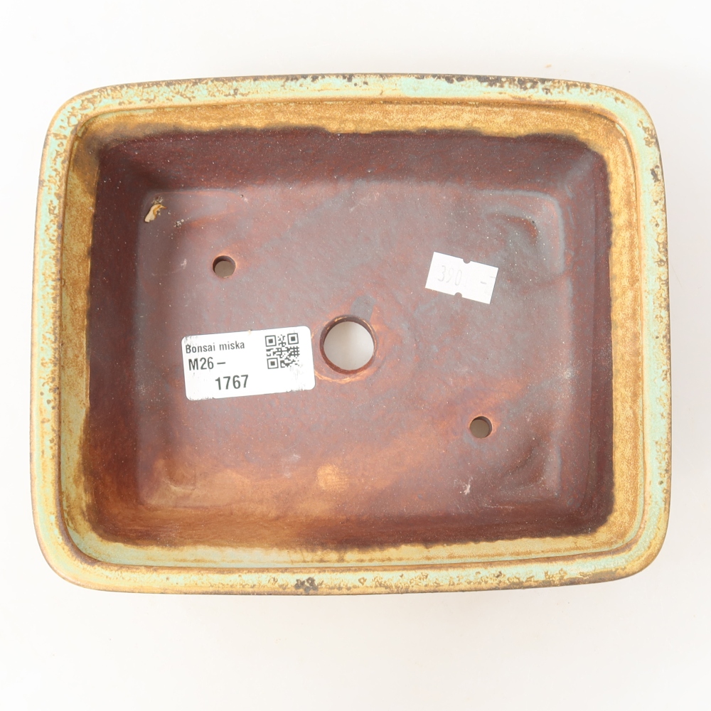 Bonsaischale aus Keramik 17,5 x 14,5 x 5,5 cm, grün