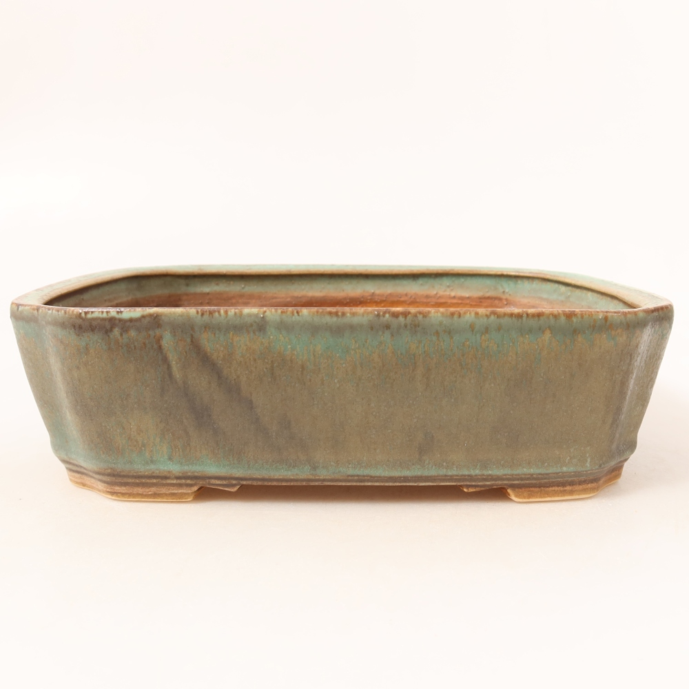 Keramik-Bonsai-Schale 21,5 x 18 x 6 cm, Farbe: grün