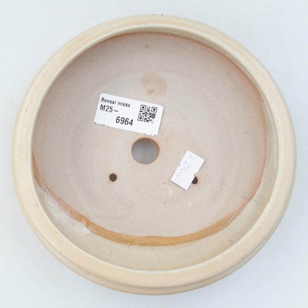Bonsaischale aus Keramik 15 x 15 x 5 cm, Farbe beige