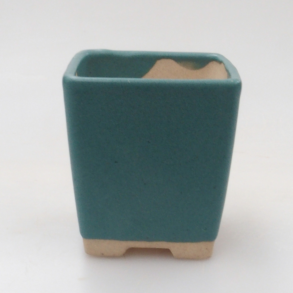 Keramik Bonsai Schale 4,5 x 4,5 x 5 cm, Farbe blau
