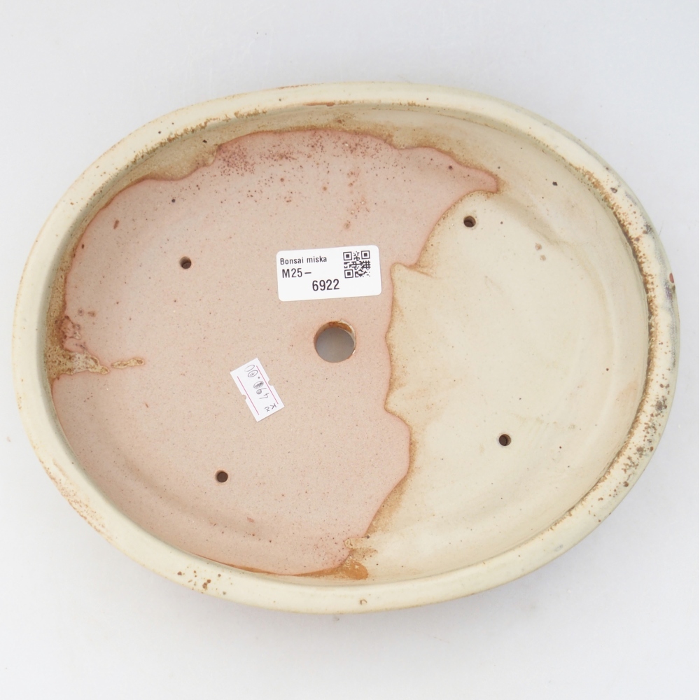 Bonsaischale aus Keramik 24 x 19,5 x 4 cm, Farbe beige