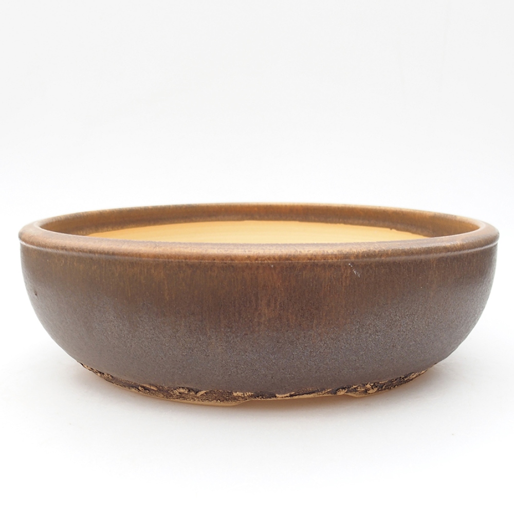 Keramik-Bonsaischale 26 x 26 x 8 cm, Farbe braun