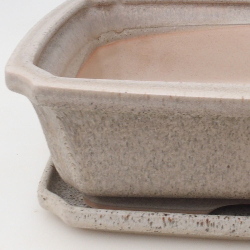 Bonsai-Schale + Unterschale H07 – 30 x 20,5 x 8 cm – beige