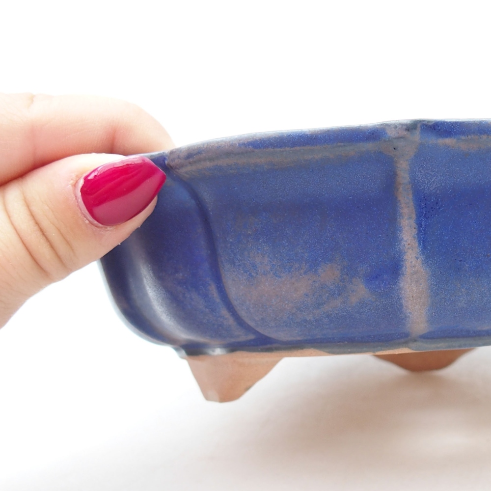 Keramik-Bonsaischale 18,5 x 18,5 x 5 cm, Farbe blau