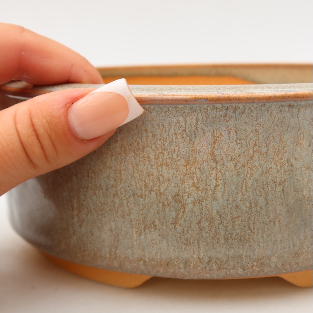 Keramik-Bonsai-Schale, 19 x 19 x 6,5 cm, Farbe: Beige