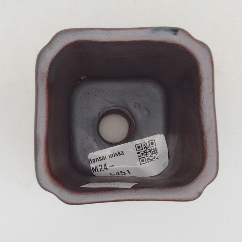 Keramik-Bonsaischale 7 x 7 x 8 cm, Farbe metallische
