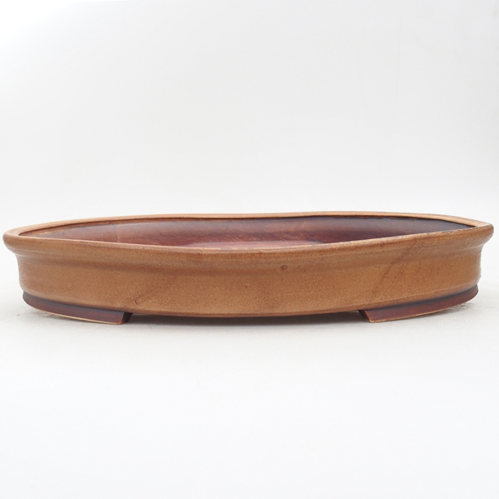 Keramik-Bonsaischale 31 x 27 x 4 cm, Farbe braun