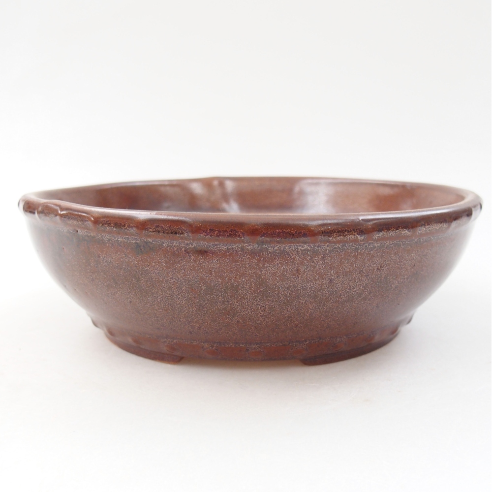 Keramik-Bonsaischale 17,5 x 17,5 x 5 cm, Farbe braun