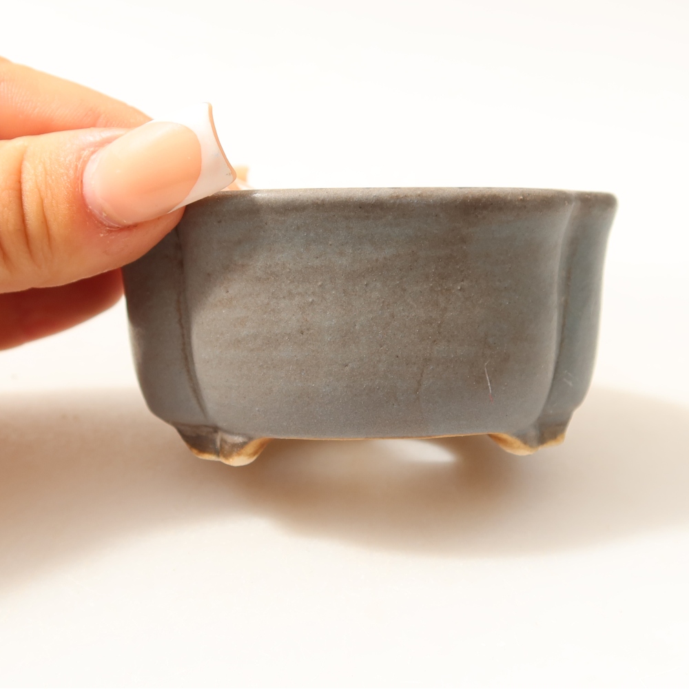 Keramik-Bonsai-Schale 8 x 7,5 x 3,5 cm, Farbe: Blau