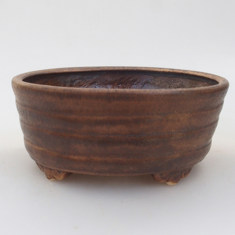 Bonsaischale aus Keramik 10,5 x 9 x 4 cm, Farbe braun