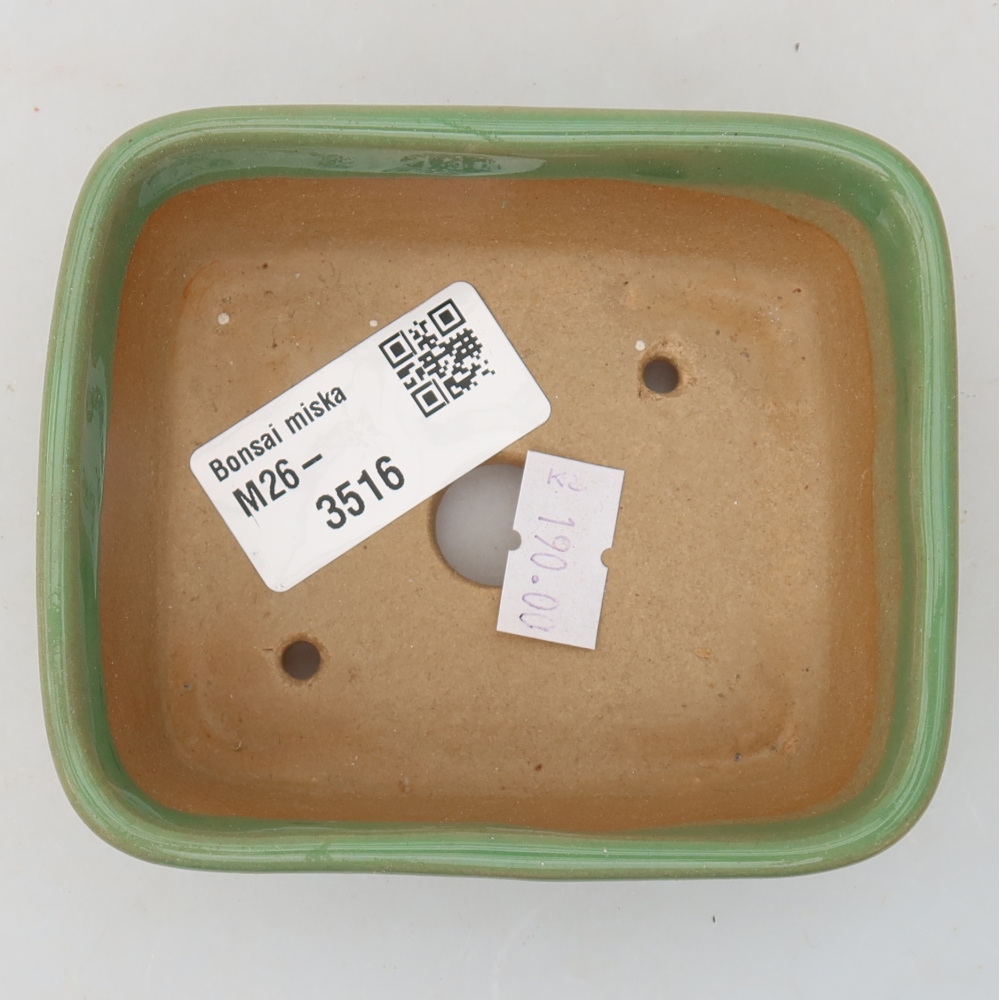 Keramik-Bonsai-Schale 10 x 8 x 3,5 cm, Farbe: grün