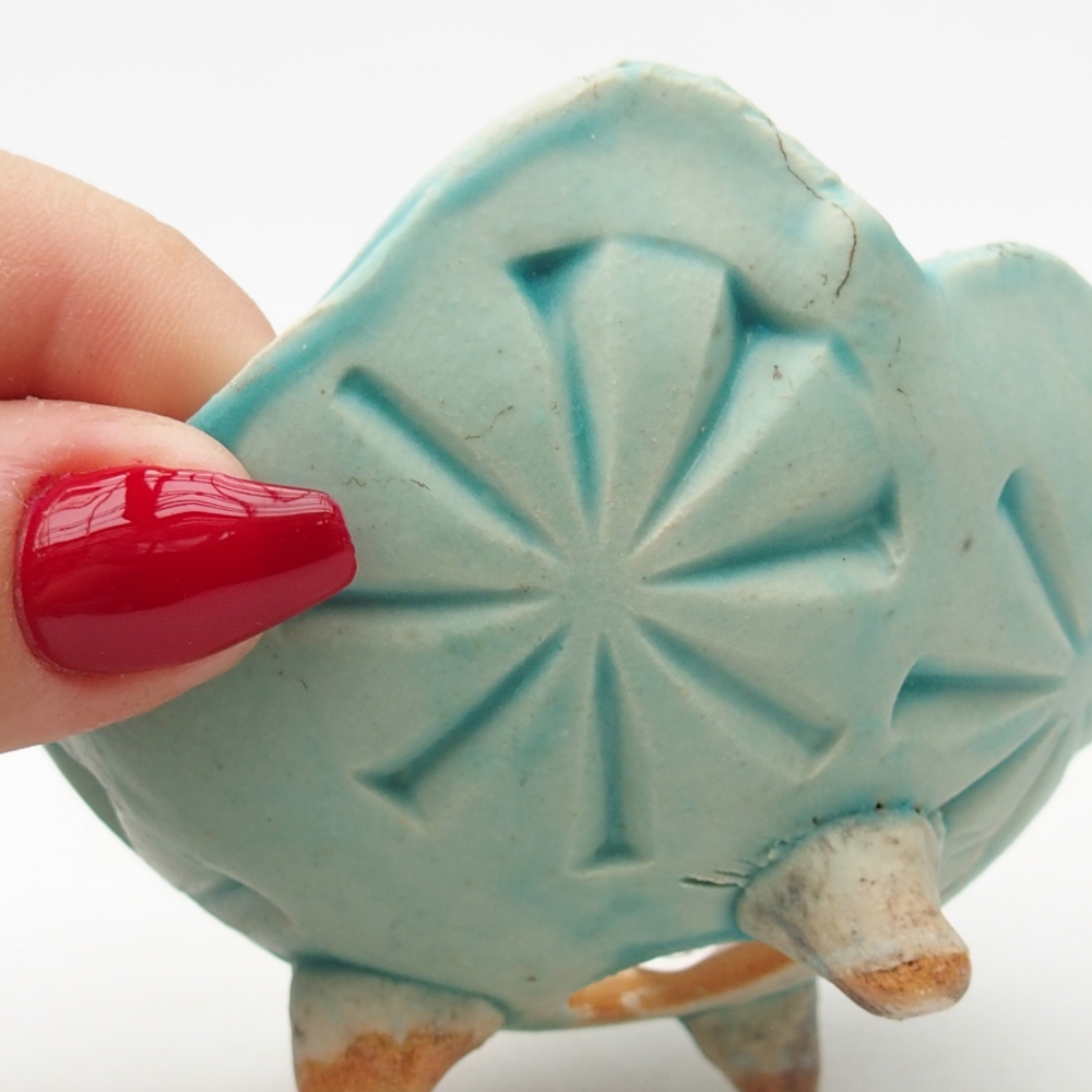 Keramikschale 8,5 x 8 x 5 cm , Farbe blau