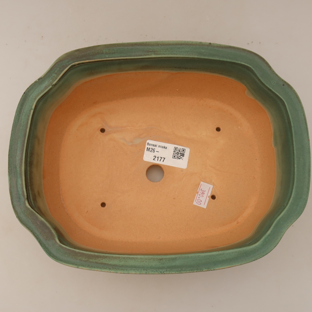 Bonsaischale aus Keramik 22,5 x 17,5 x 7,5 cm, grün
