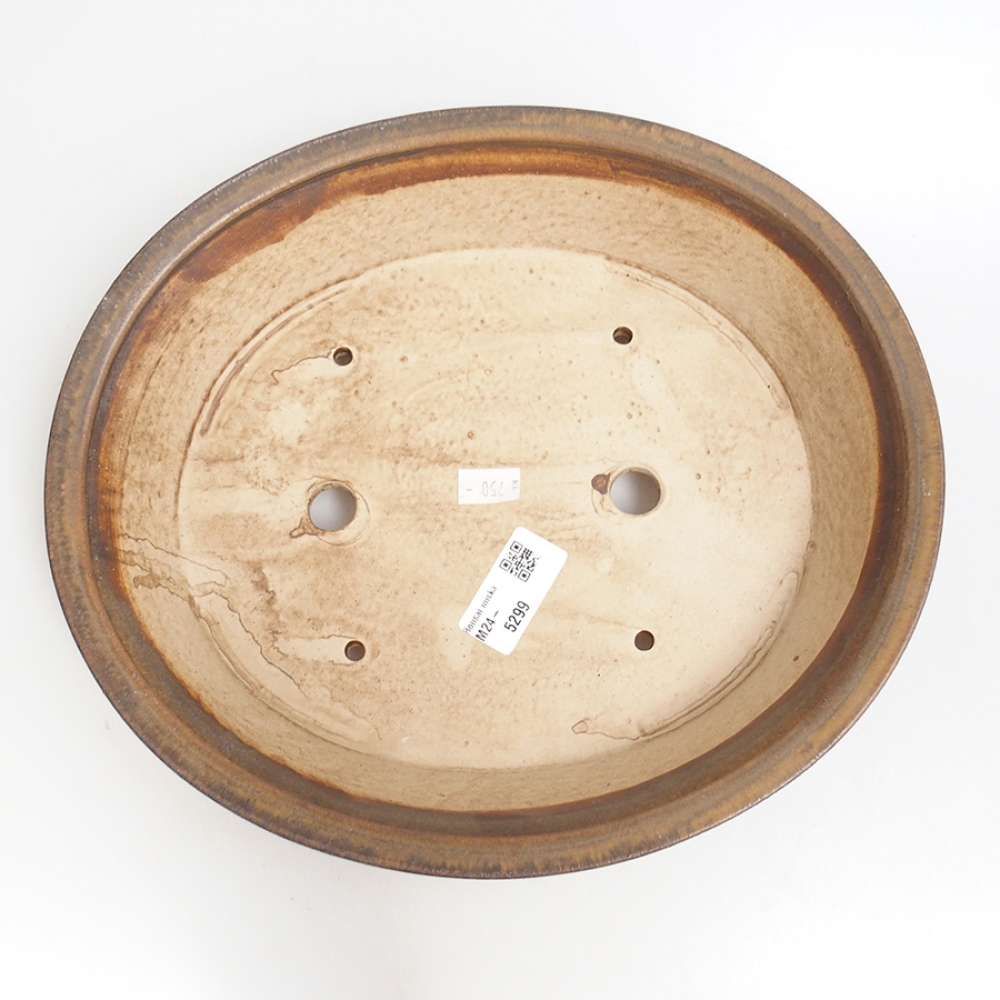 Bonsaischale aus Keramik  27,5 x 24,5 x 6  cm, Farbe braun
