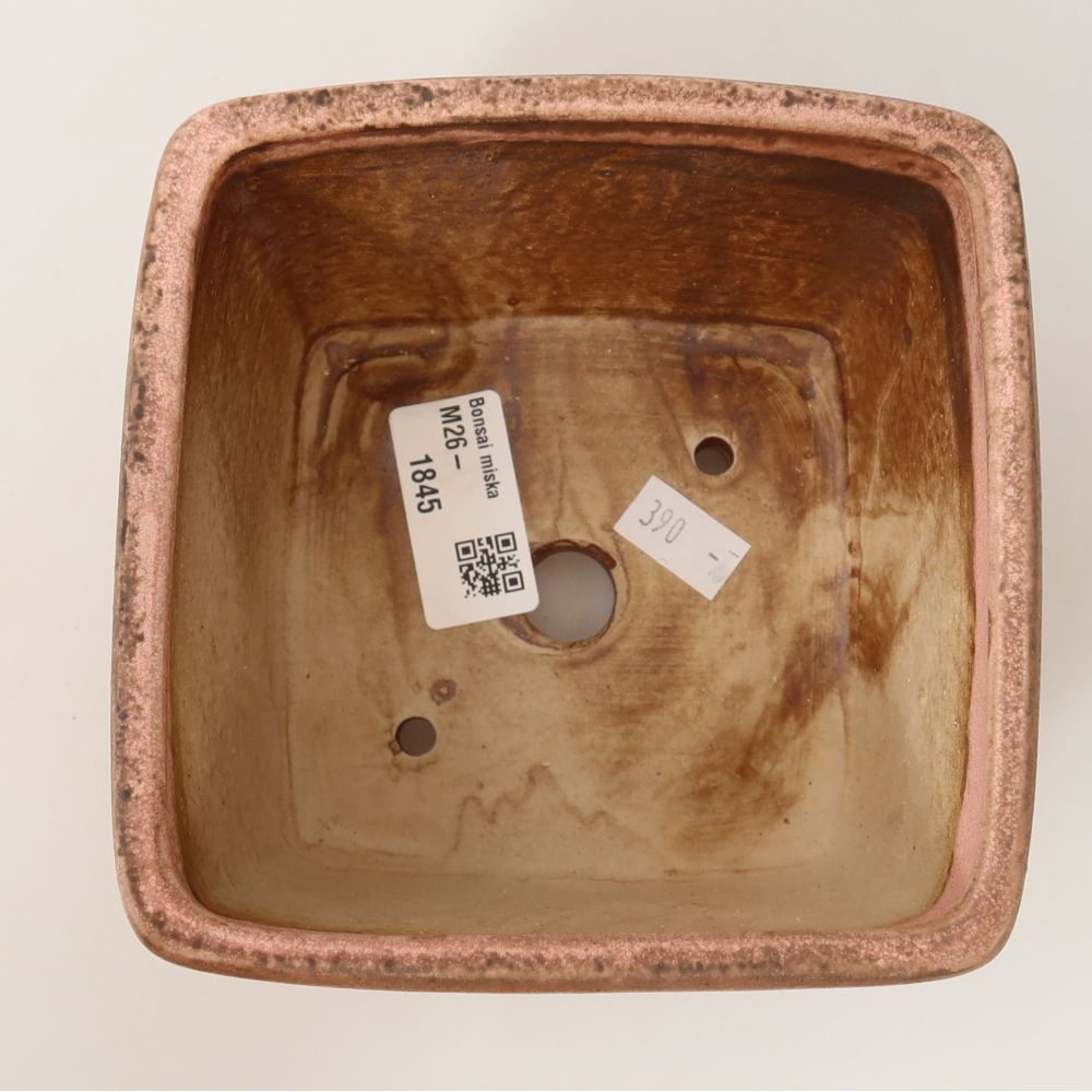 Bonsaischale aus Keramik 13 x 13 x 8 cm, rosa