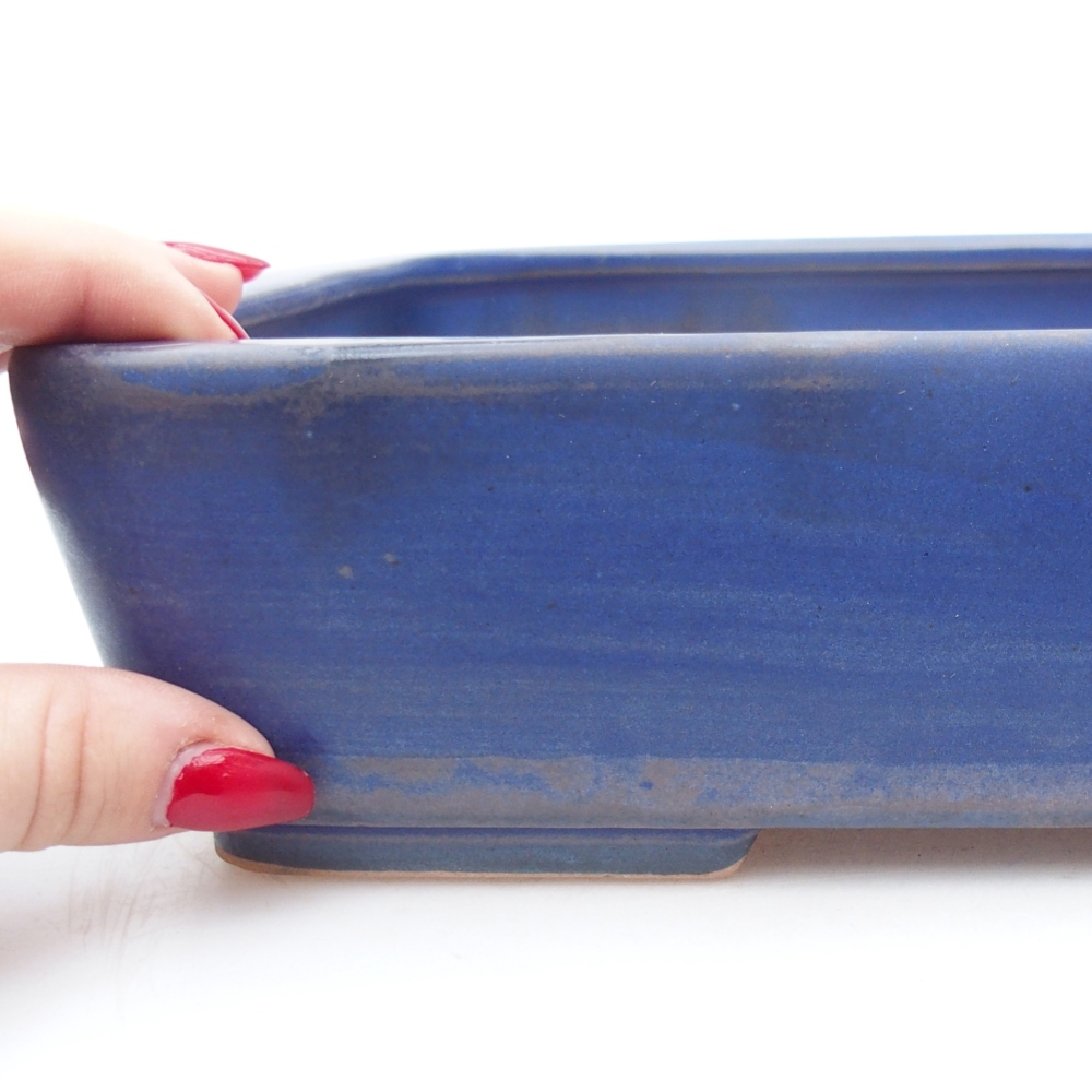 Bonsaischale aus Keramik 26,5 x 20 x 6,5 cm, Farbe blau