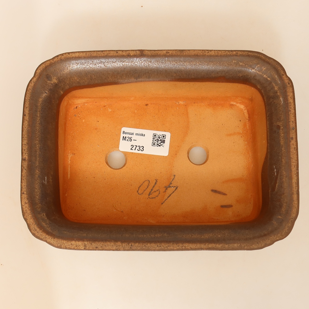 Keramikschale  20 x 15,5 x 5,5 cm, Farbe: braun