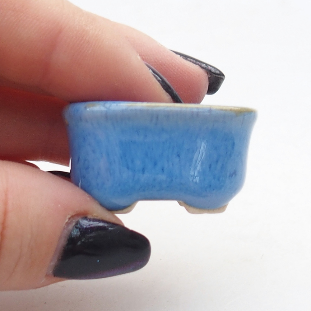 Mini-Bonsaischale 3 x 2,5 x 1,5 cm, Farbe blau