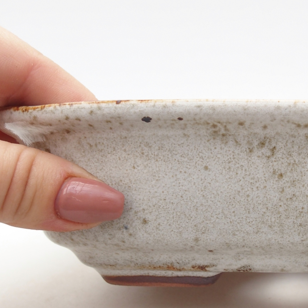 Bonsaischale aus Keramik 18,5 x 13,5 x 5 cm, Farbe weiß