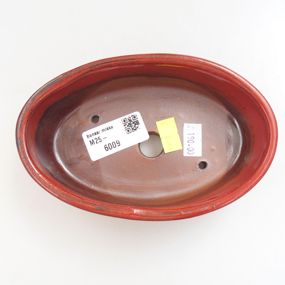 Keramik-Bonsaischale 15 x 9,5 x 4 cm, Farbe rot