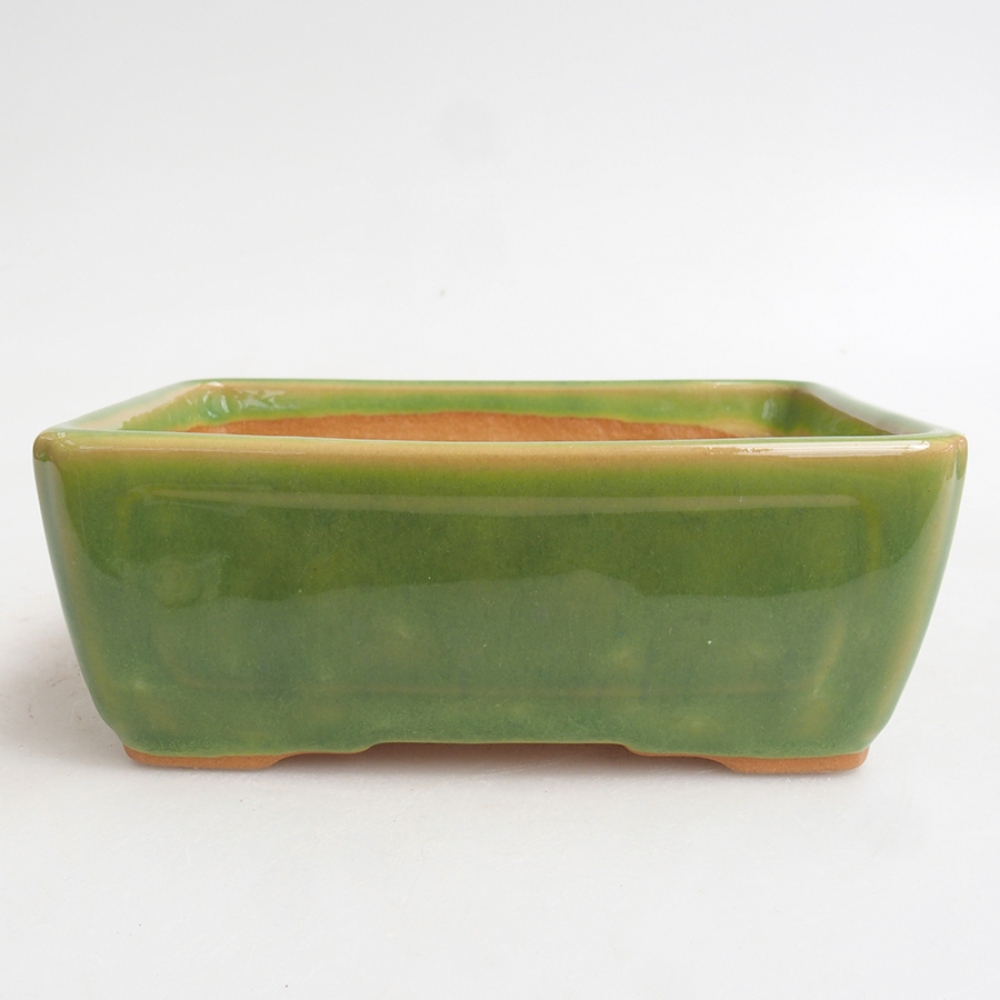 Keramik-Bonsaischale 13 x 10 x 5 cm, Farbe Grün