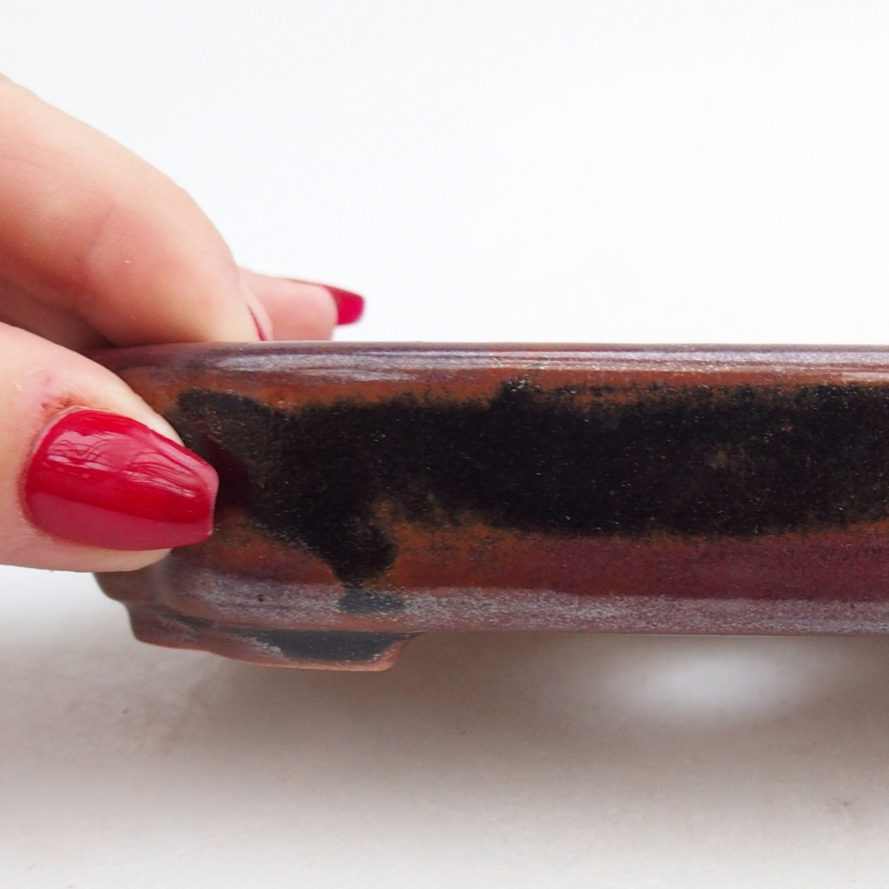 Bonsaischale aus Keramik 13 x 9 x 3 cm, braun