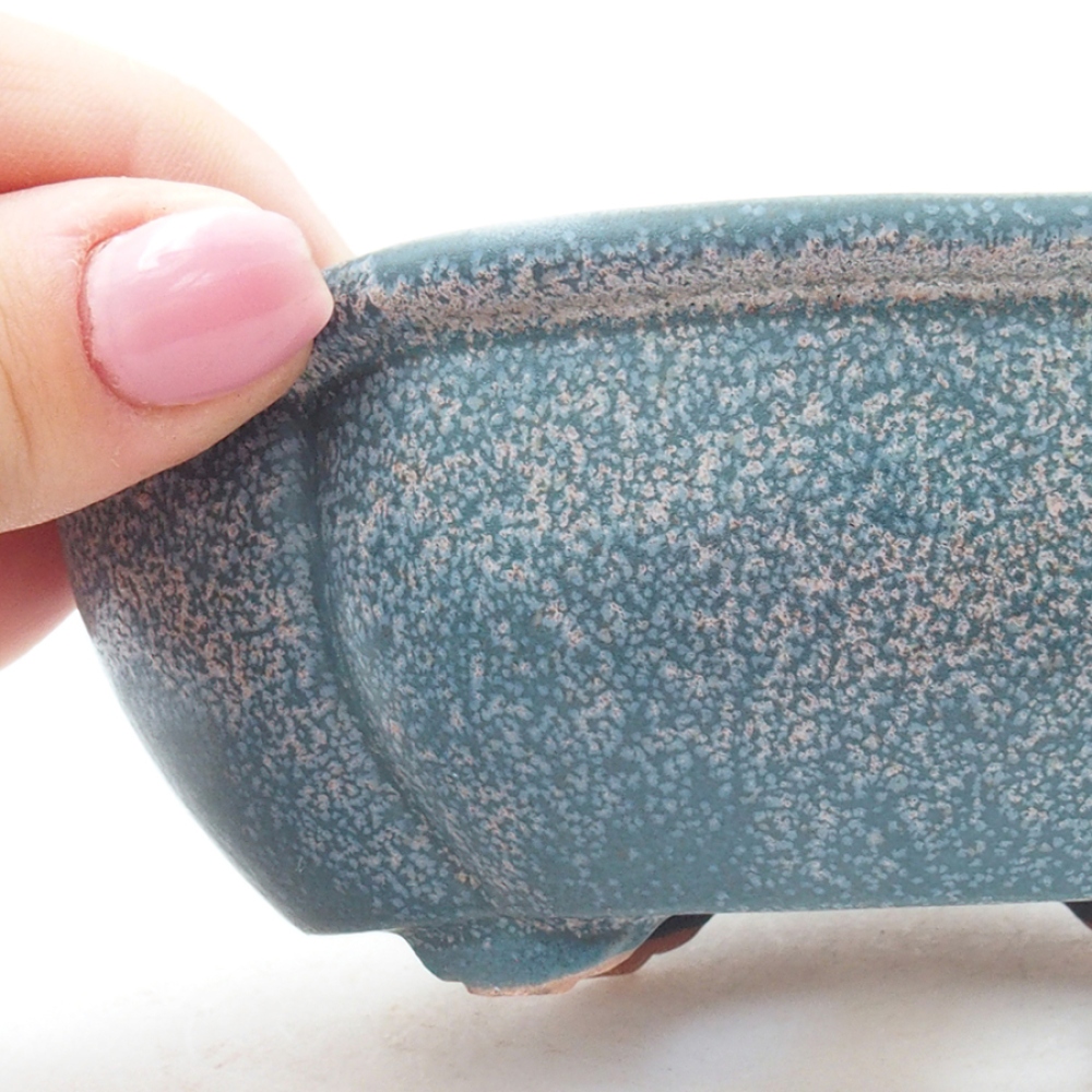 Keramik-Bonsaischale 12,5 x 10 x 4,5 cm, Farbe blau