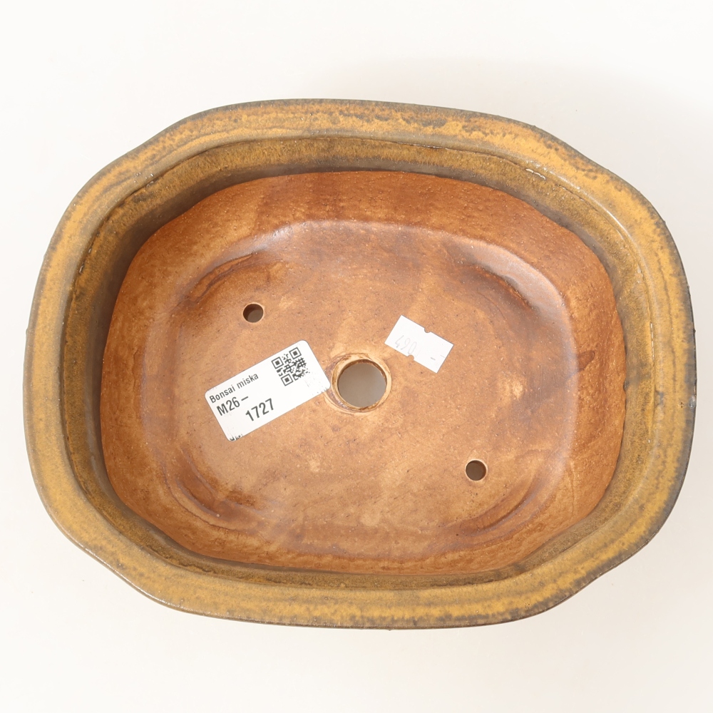 Keramik-Bonsai-Schale 20,5 x 16,5 x 7 cm, Farbe: braun