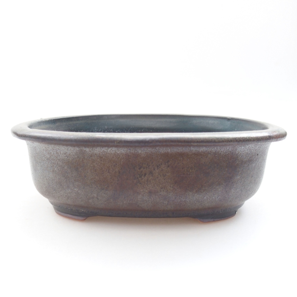 Keramik-Bonsaischale 18 x 15 x 6 cm, Farbe grau