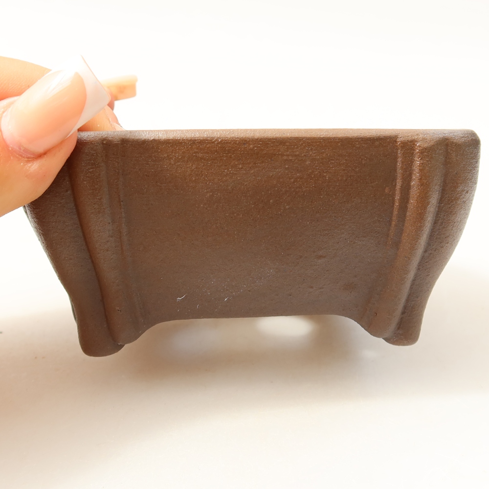 Bonsaischale aus Keramik 10,5 x 10,5 x 4,5 cm, braun