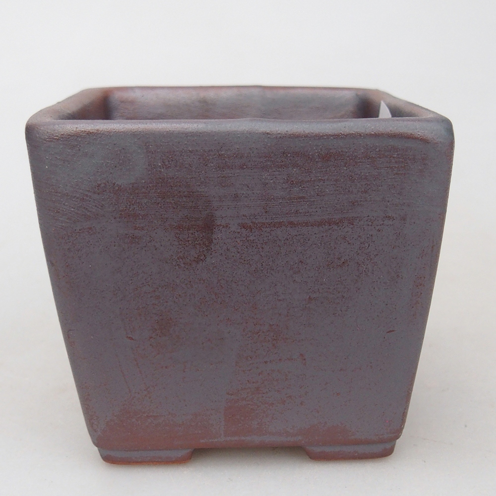 Bonsaischale aus Keramik 7,5 x 7,5 x 7 cm, metallfarben