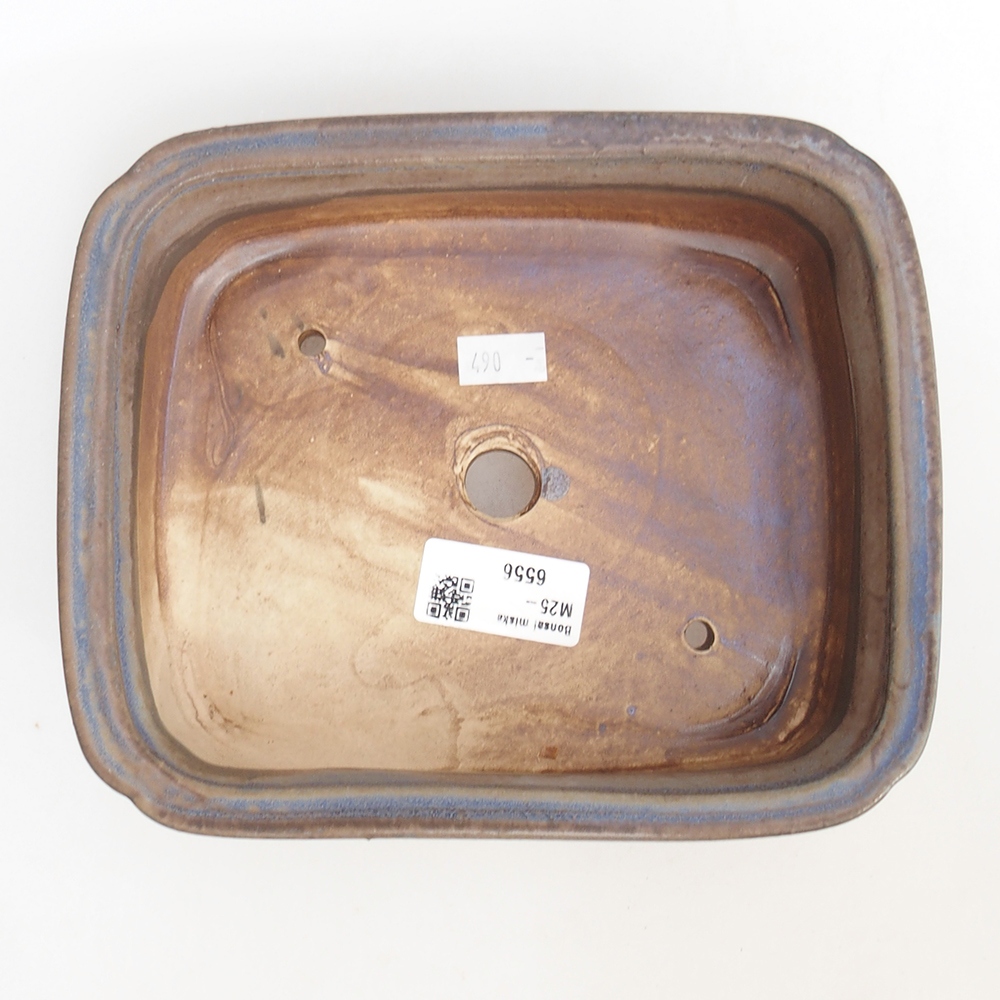Bonsaischale aus Keramik 20 x 17 x 6 cm, Farbe blau