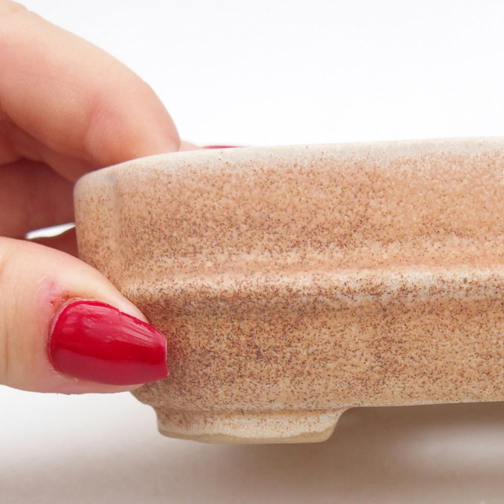 Bonsaischale aus Keramik 12 x 10 x 4 cm, Farbe beige