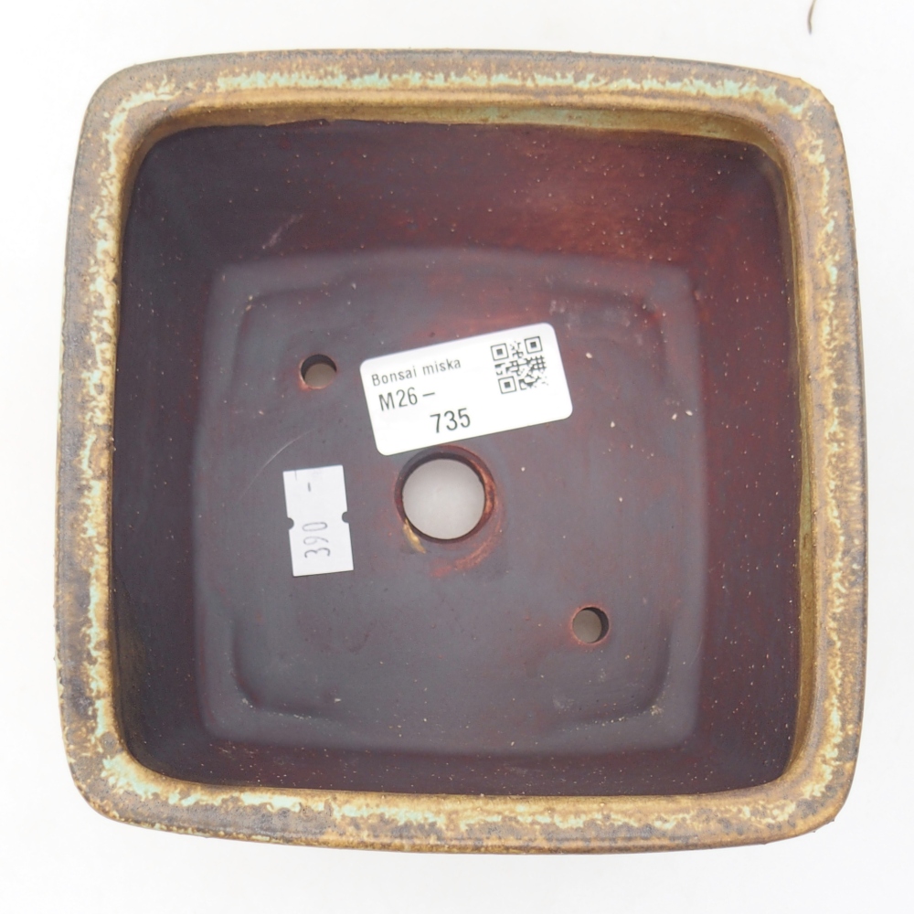 Bonsaischale aus Keramik 12,5 x 12,5 x 8 cm, grün