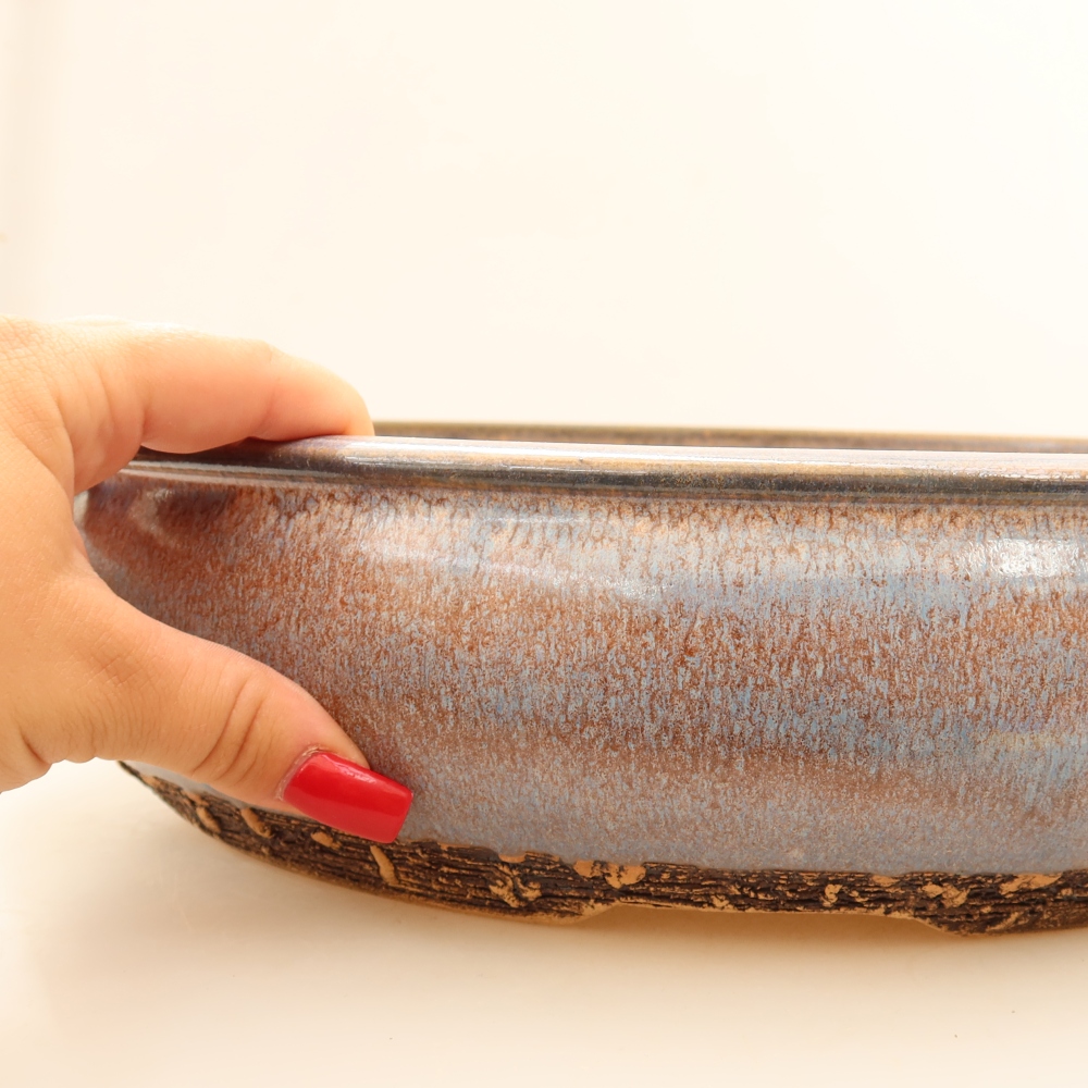 Keramik-Bonsai-Schale 32,5 x 32,5 x 8 cm, Farbe: blau – NUR PERSÖNLICHE ABHOLUNG oder Transport per Palette