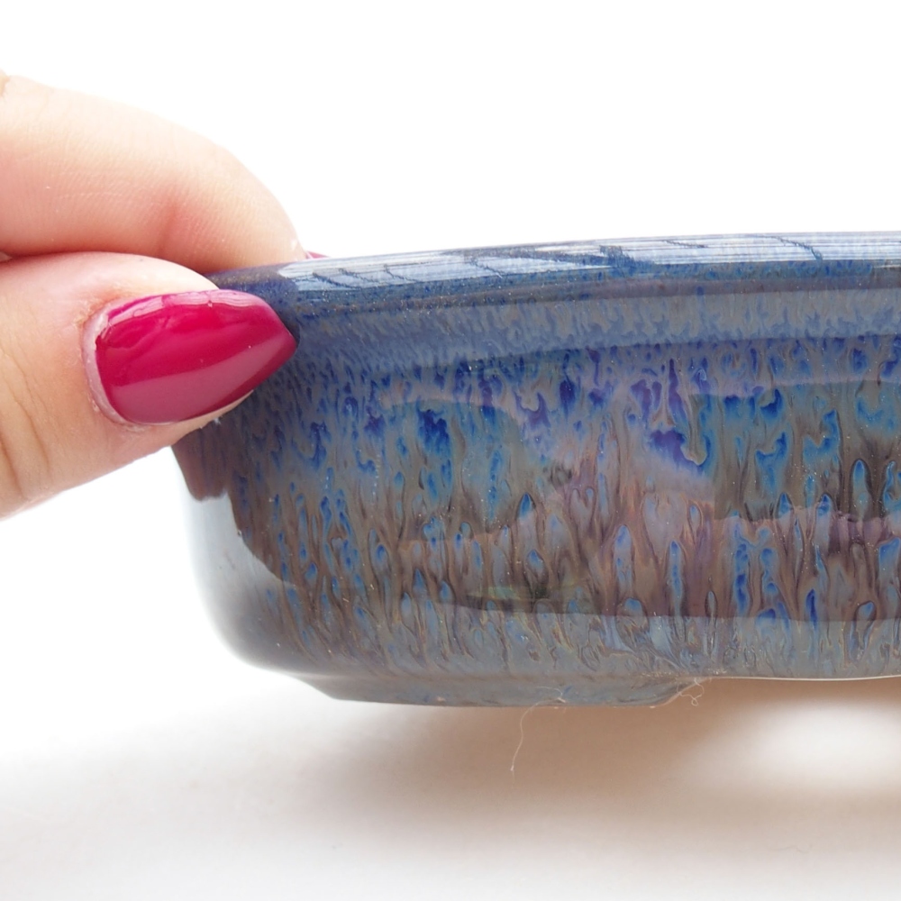 Keramik-Bonsaischale  15 x 11 x 4 cm, Farbe blau