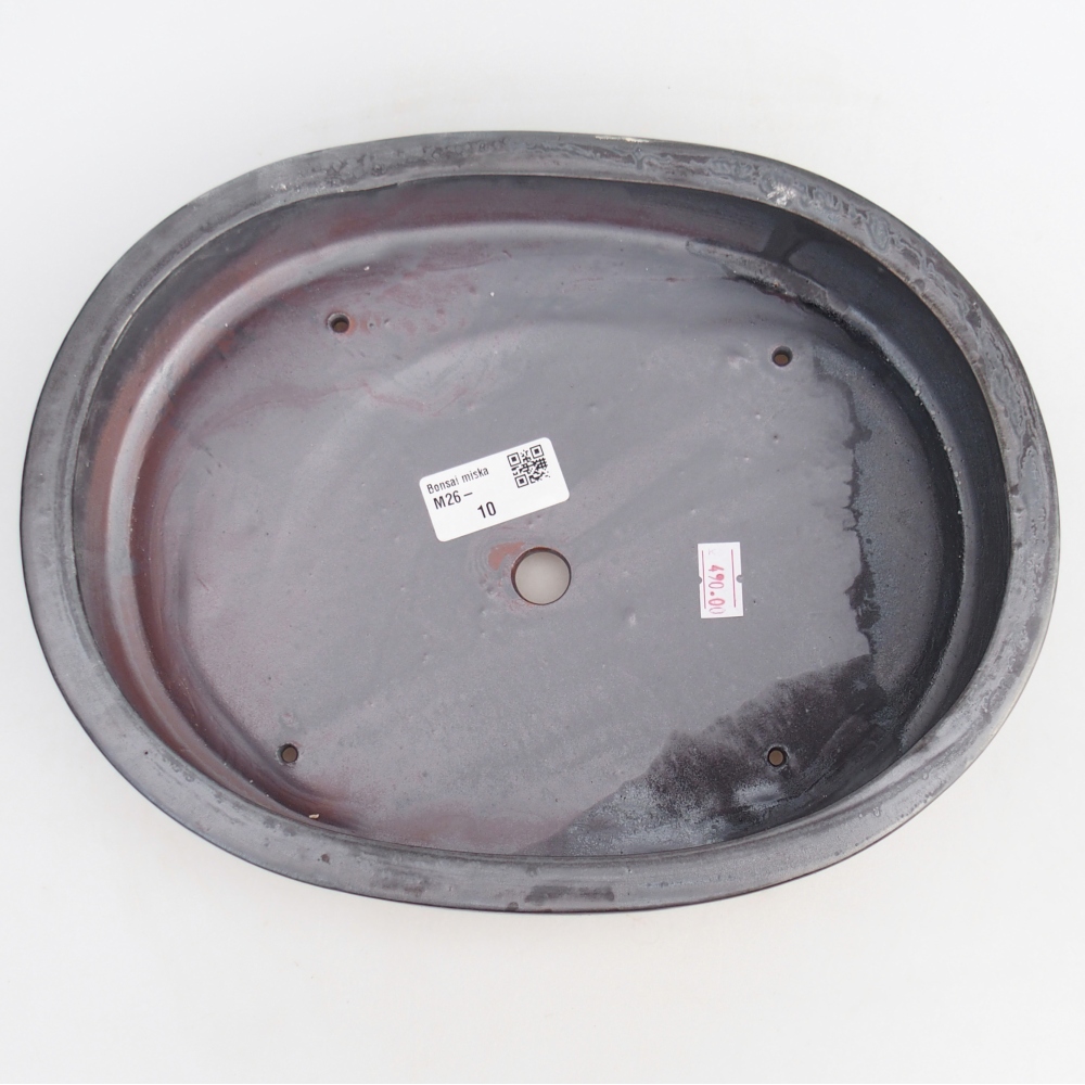 Bonsaischale aus Keramik 27 x 21 x 5,5 cm, metallfarben