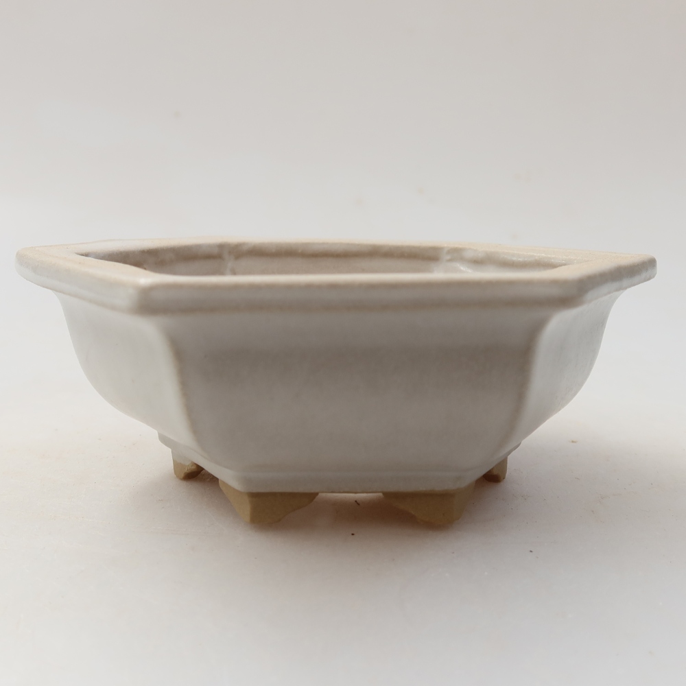Keramik-Bonsai-Schale, 12 x 10,5 x 4,5 cm, Farbe: Weiß
