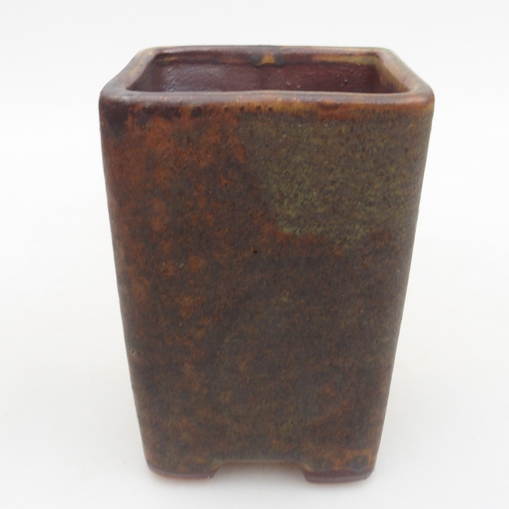 Keramik-Bonsaischale 7,5 x 7,5 x 10,5 cm, Farbe braun