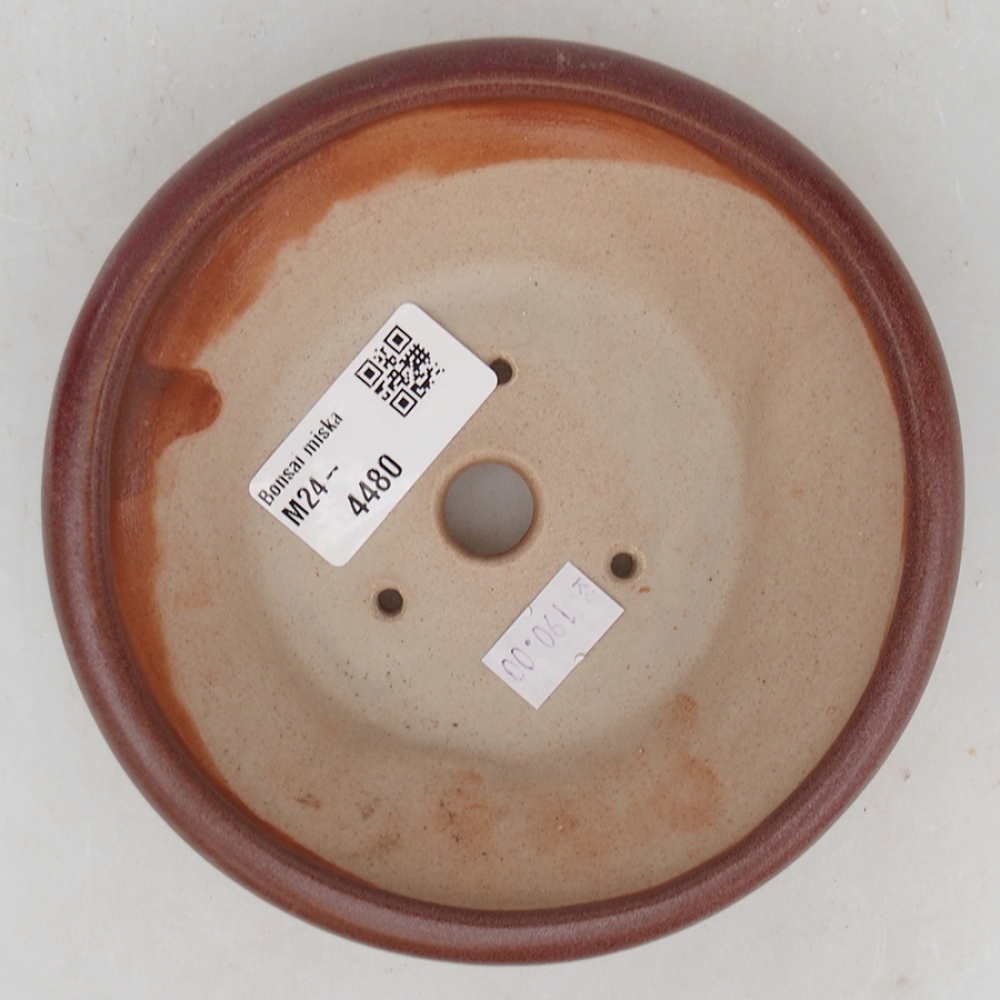 Keramik-Bonsaischale 13,5 x 13,5 x 4,5 cm, Burgund Farbe